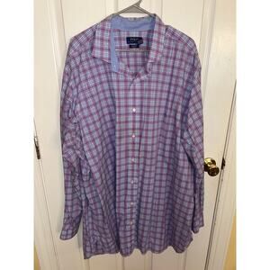 Polo Ralph Lauren Pink & Blue Plaid Cotton Strecth LS Buttonup Size 3XLT